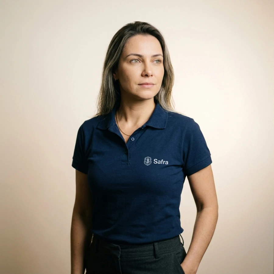Polo Basic Feminina Safra Azul Marinho